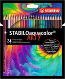 Pochette de 24 crayons de couleurs Stabilo Aquacolor ARTY