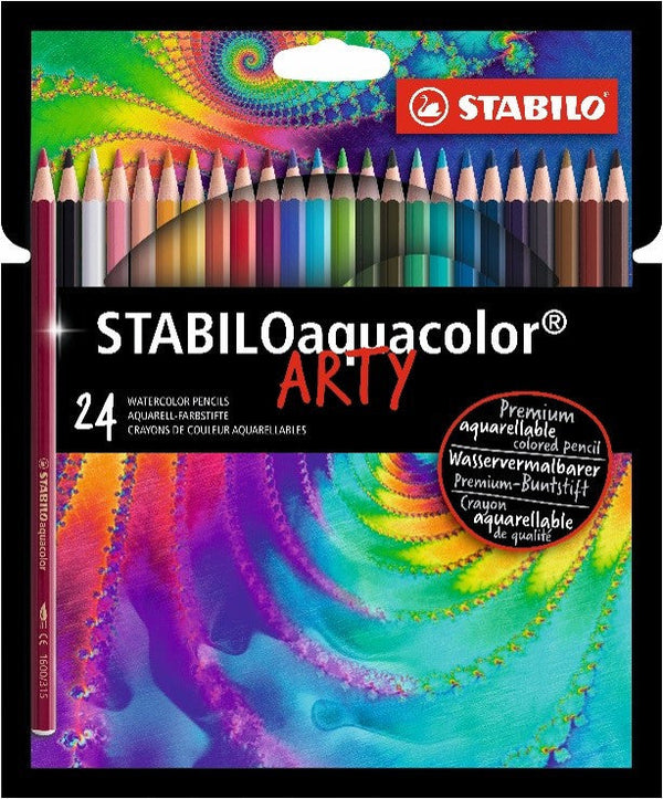 Pochette de 24 crayons de couleurs Stabilo Aquacolor ARTY