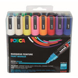 Posca pointe conique moyenne boite de 16 PC-5M assortis couleurs basiques
