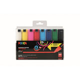 Posca pointe conique large boite de 8 PC-7M assortis couleurs basiques