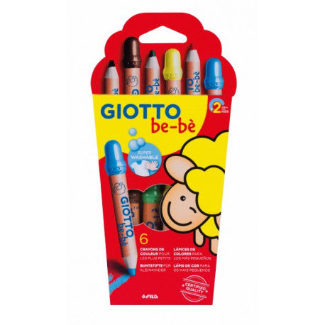 Crayons Giotto Be-bé Maxi - Boîte de 6 ou 12 crayons - Giotto