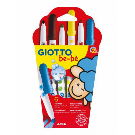 Feutres Giotto Be-Bè Maxi - Boîte de 6 ou 12 - Giotto