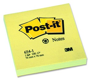 Notes Post-it® 654 jaune pastel