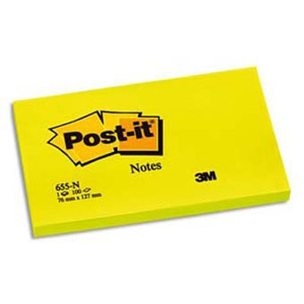 Notes Post-it® 655 jaune pastel