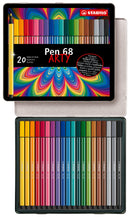 Boîte métal de 20 feutres de dessin Pen 68 ARTY