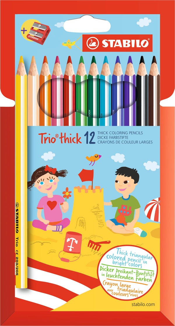 Pochette de 12 crayons de couleur Trio