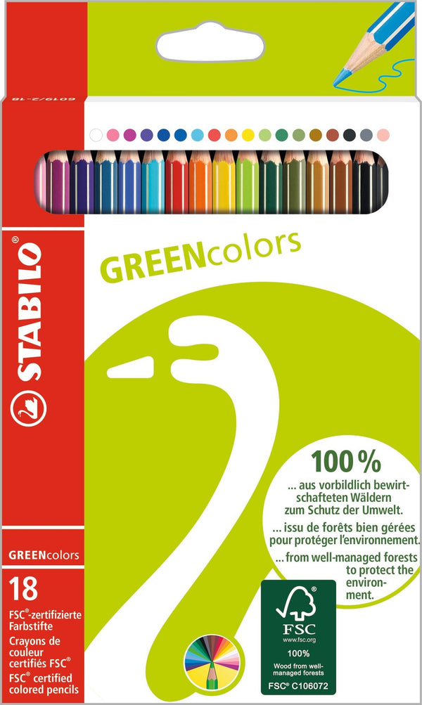 Pochette de 18 crayons de couleur Greencolor