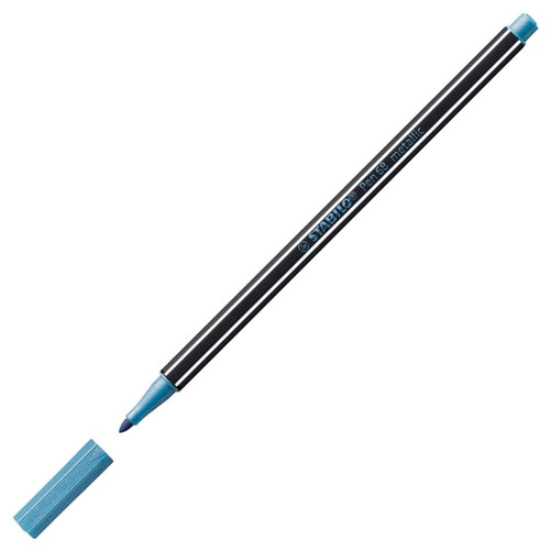Stylo feutre - 1,4 mm - Bleu Métallisé STABILO Pen 68 Metallic