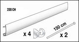 Kits cimaises coloris blanc - 2m - 4 Crochets