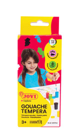 Boîte de 6 x 15ml gouache Tempera + pinceau