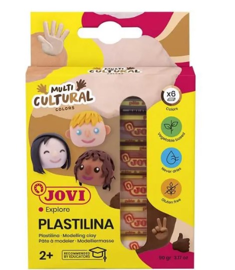 Set de 6 pâtes à modeler Plastilina 15gr couleurs Multi culture