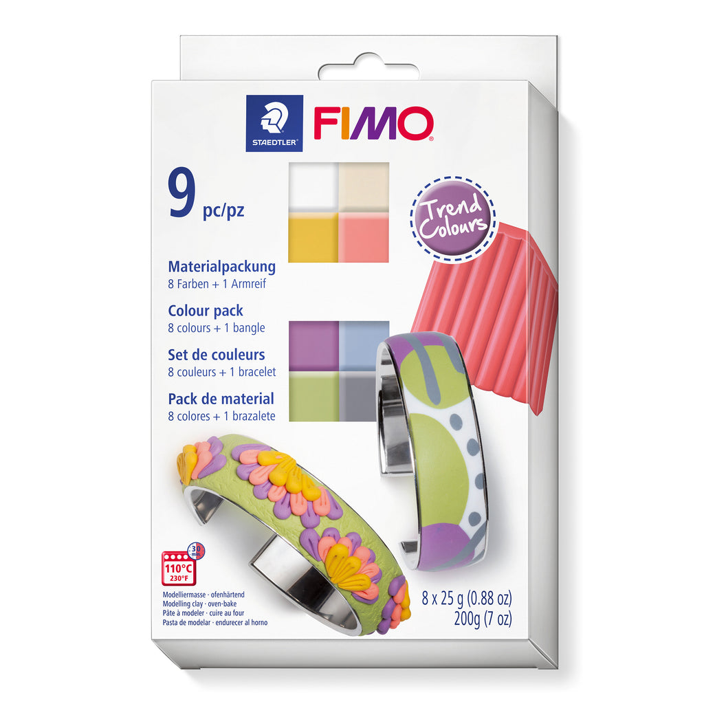 Coffret Fimo Soft 8 x 25gr Couleurs Fashion + 1 bracelet
