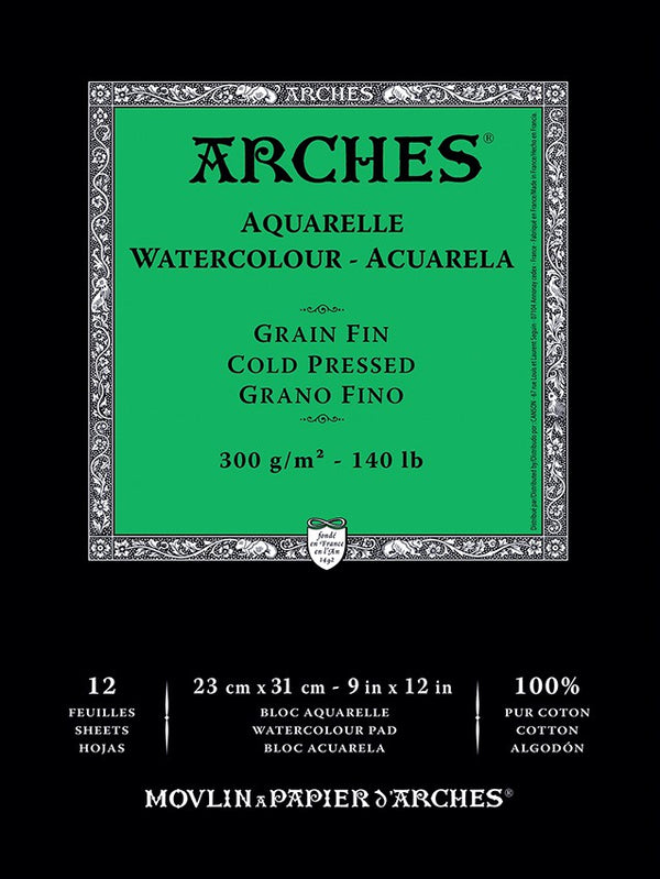 Bloc Papier Aquarelle Arches - 20F - 31x41cm - 300g/m²