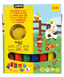 Set Tacticolor "Animaux de la ferme" 6 x 20 ml couleurs classiques et accessoires