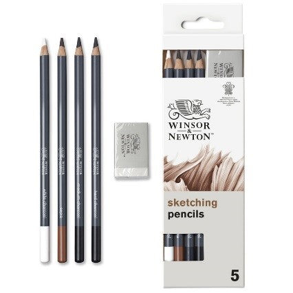 Winsor & Newton Boîte de 4 crayons esquisse + gomme