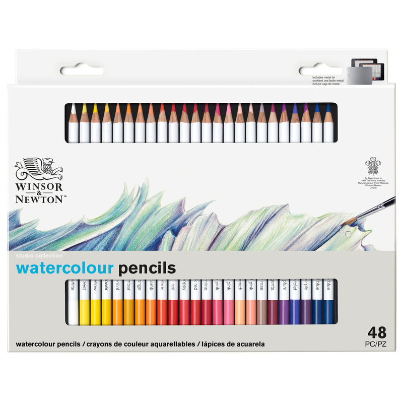 Winsor & Newton set de 48 crayons de couleurs aquarellables