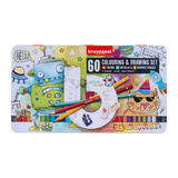 Boîte métal de 60 crayons de couleurs BRUYNZEEL