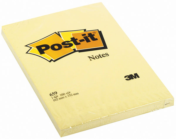 Notes Post-it® grands formats jaune pastel
