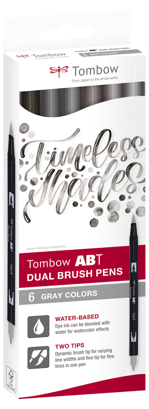 Feutre dual brush pen ABT étui 6 "Tons de gris"