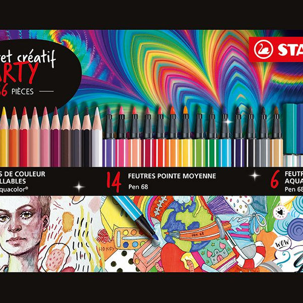 Coffret créatif de 68 feutres - STABILO ARTY - mixte pointe fine et moyenne  - STABILO - Dessiner - Colorier - Peindre