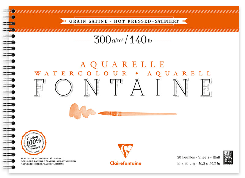 Bloc aquarelle Fontaine Grain Satiné 300g/m²