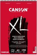 Album spiralé XL Huile et Acrylique A4/A3-30 feuilles-290g/m²