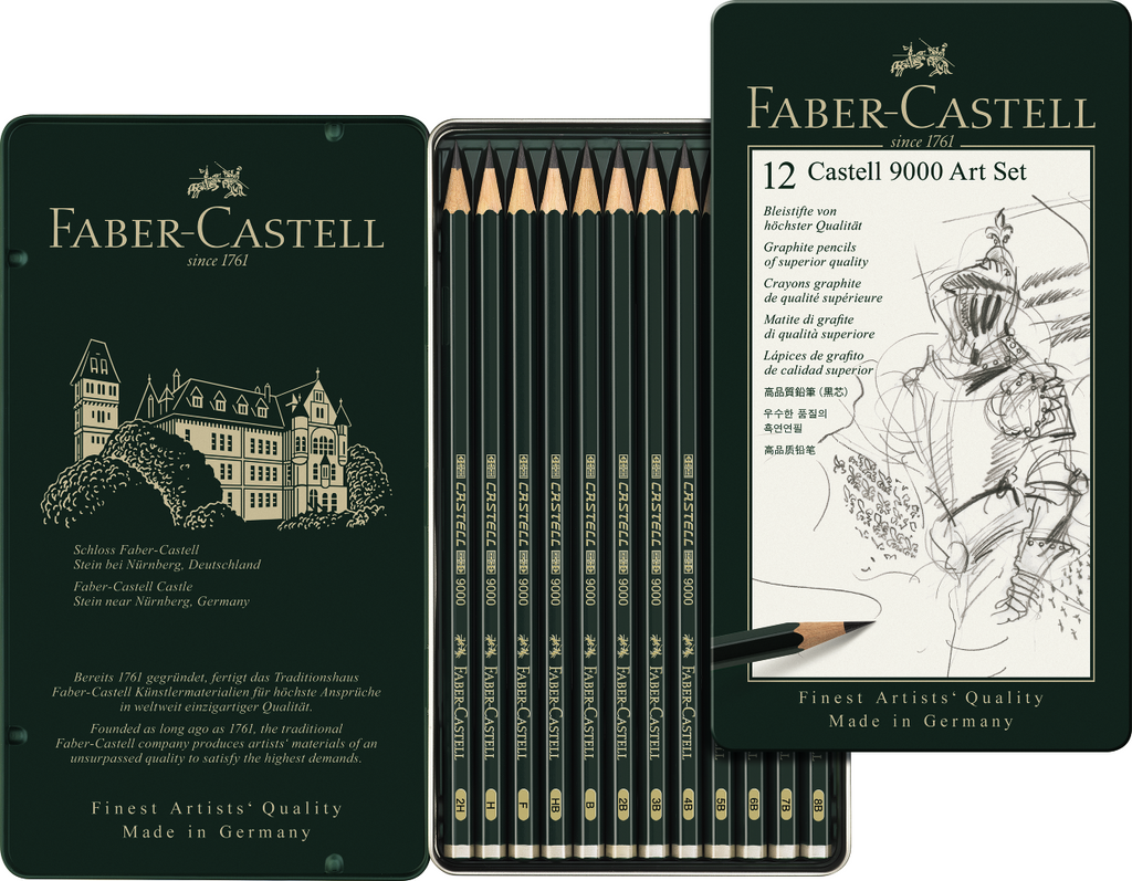 FABER-CASTELL Crayon CASTELL 9000, kit Art de 12 - Crayon & porte-mine FABER-CASTELL Crayon CASTELL 9000, kit Art de 12 - Crayon & porte-mine