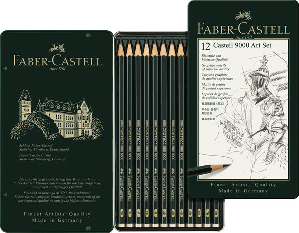 Set "art" de 12 crayons graphite Castell 9000