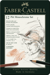 Petit set 12 fusains PITT monochrome