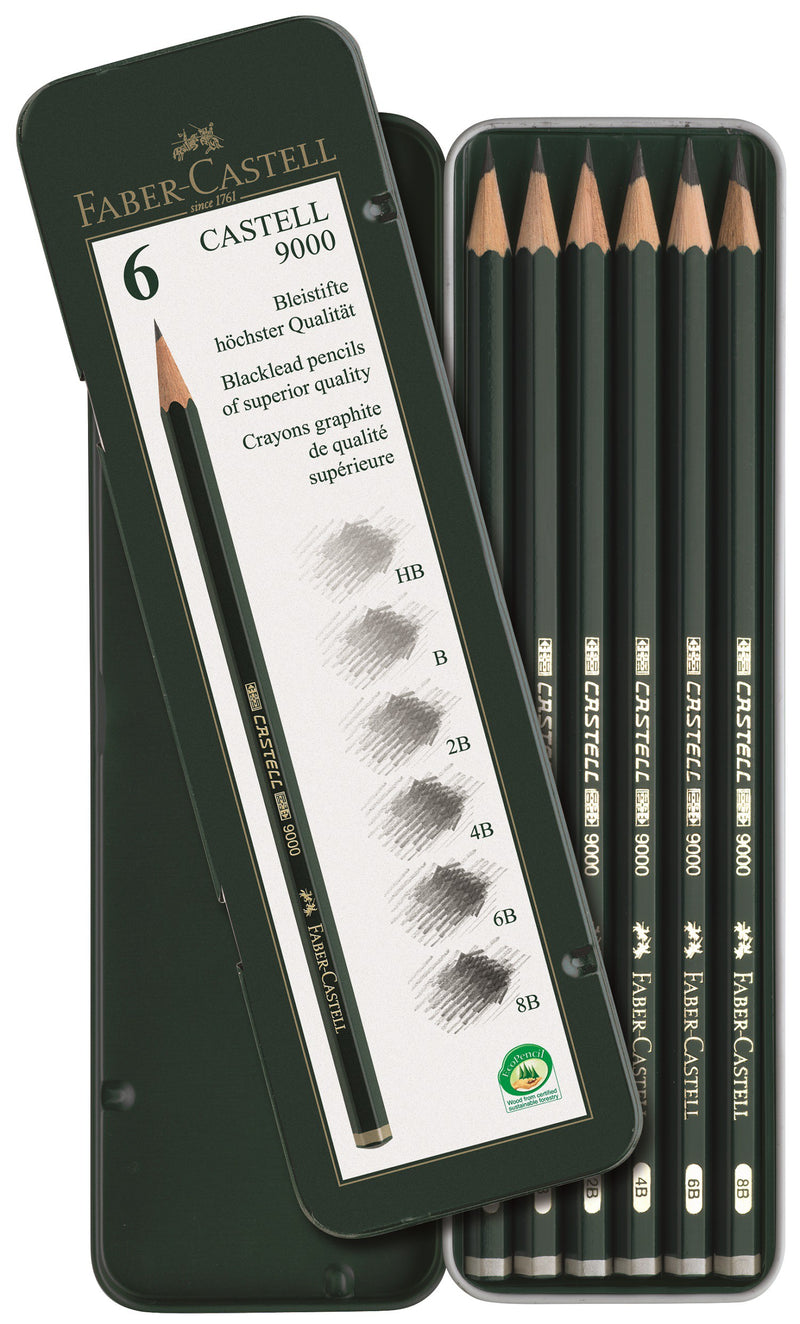 Set crayon graphite Castell 9000 x6