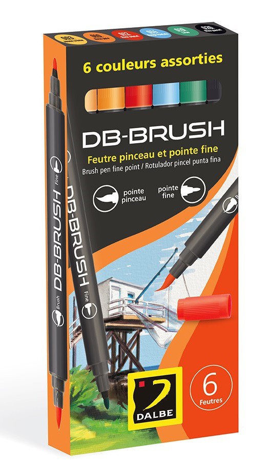 Feutre DB Brush boîte de 6 feutres basique