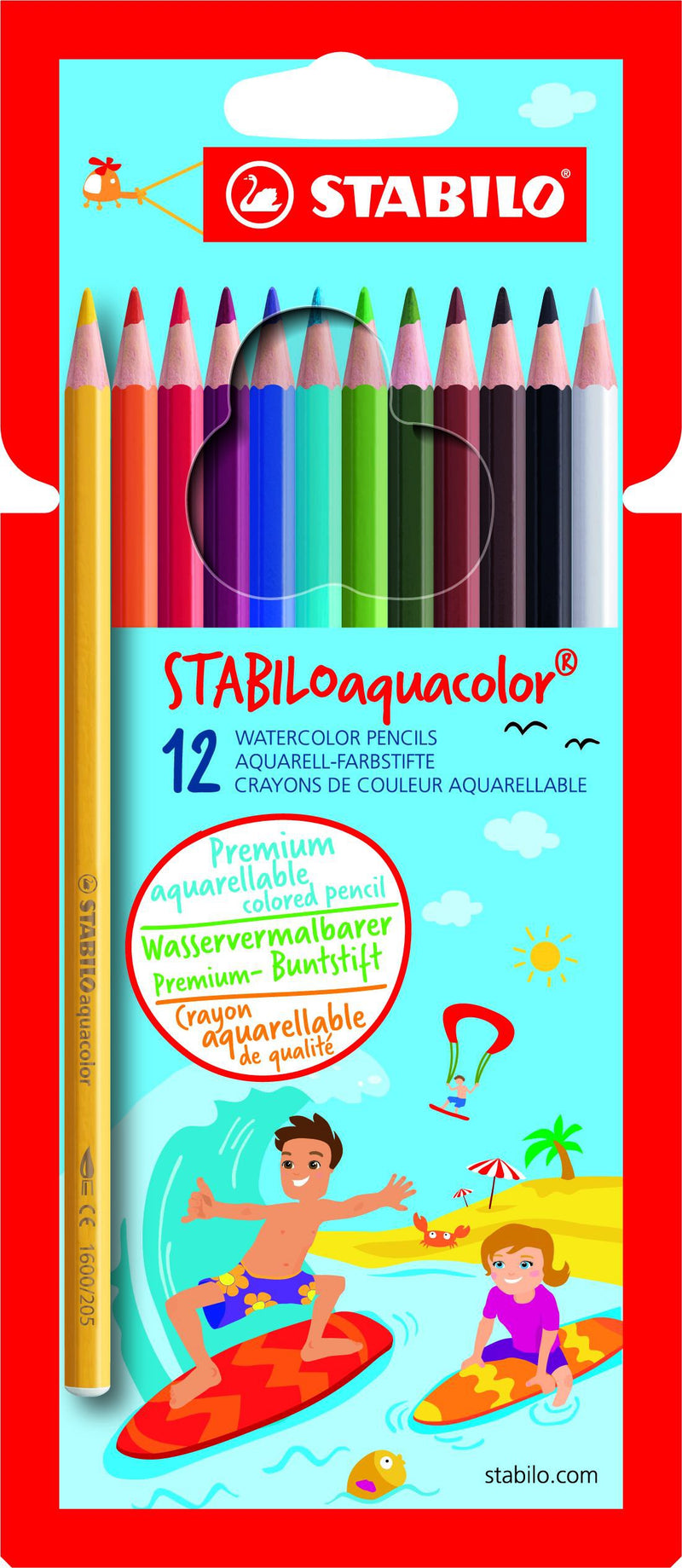 Pochette de 12 crayons de couleur Aquacolor