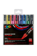Pochette de 8 POSCA pointe conique moyenne PC-5M assortis couleurs métalliques