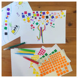 Gommettes carrées-3 tailles-8 couleurs -960 pièces