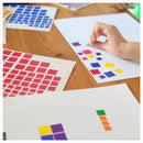 Gommettes carrées-3 tailles-8 couleurs -960 pièces