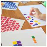 Gommettes carrées-3 tailles-8 couleurs -960 pièces