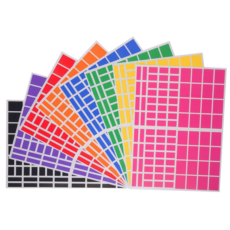 Gommettes rectangles-3 tailles-8 couleurs -768 pièces