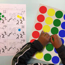 Gommettes géométriques grande taille - 4 couleurs - 3 formes -72 pièces