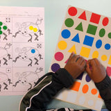 Gommettes géométriques - 8 couleurs - 6 formes -144 pièces