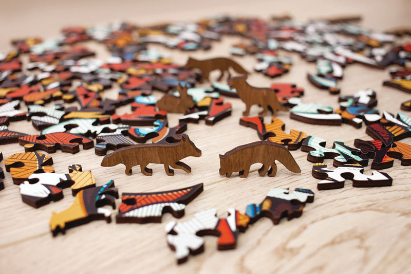 Coffret Puzzle en bois "renard" 141 pièces