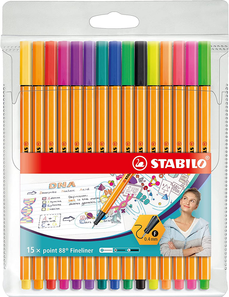 Pochette de 15 stylos feutres Pastel STABILO point 88