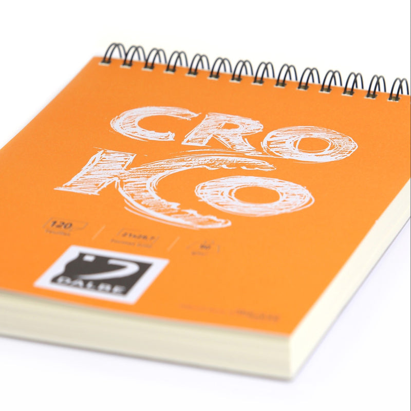 Croko Album Croko spiralé 120 Feuilles, Papier Léger 90g/m², Idéal pour Croq