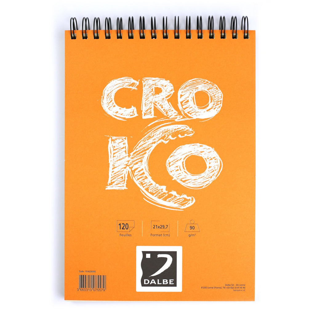 Croko Album Croko spiralé 120 Feuilles, Papier Léger 90g/m², Idéal pour Croq