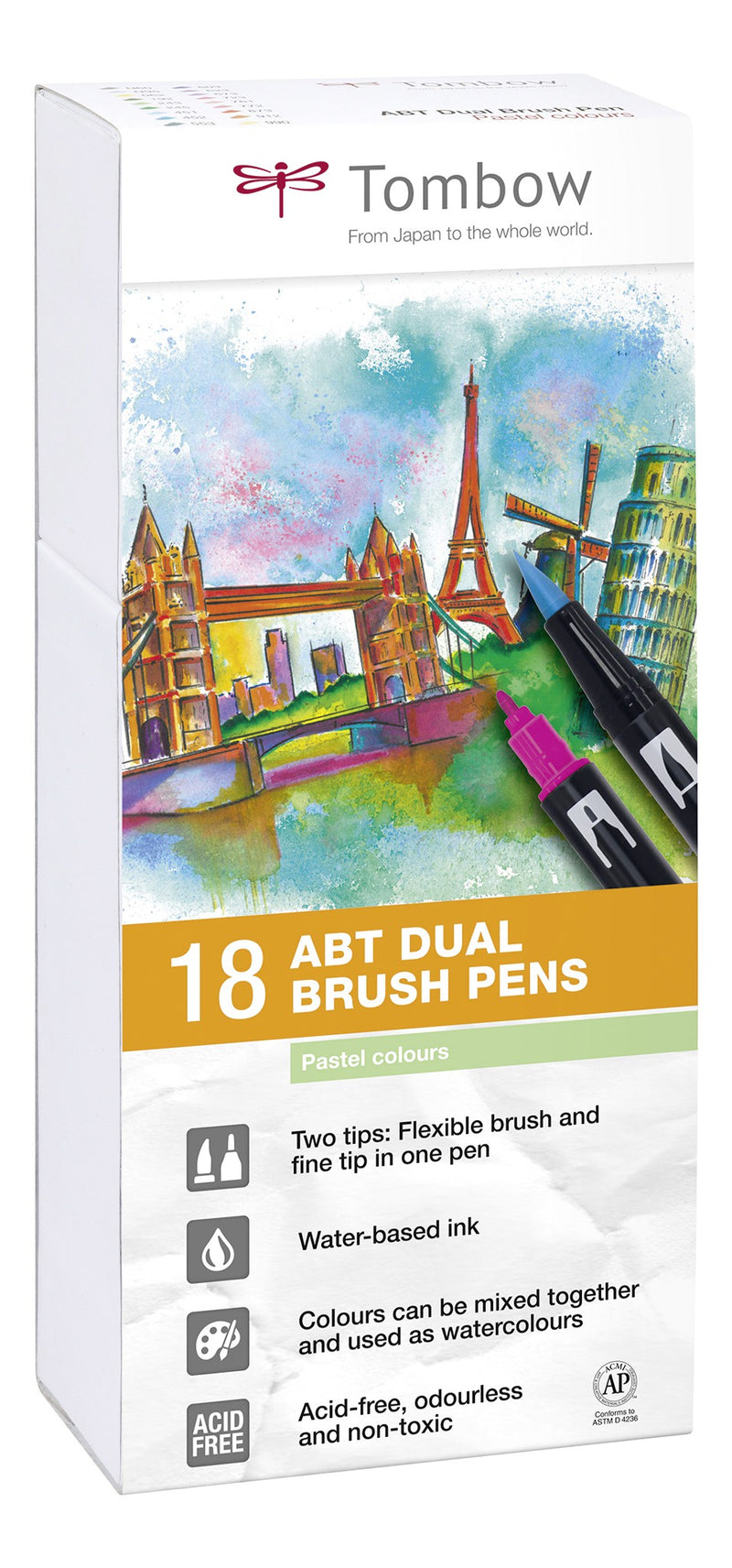 Feutre dual brush pen ABT boîte 18 "pastel"