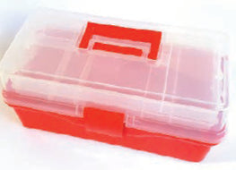 Boîte de rangement transparente Rouge 36x20x6cm   2 Tiroirs