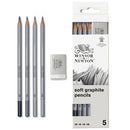 Set 5 pièces Studio collection, 4 crayons Graphite tendres + 1 gomme