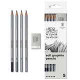 Set 5 pièces Studio collection, 4 crayons Graphite tendres + 1 gomme