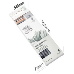 Set 5 pièces Studio collection, 4 crayons Graphite tendres + 1 gomme
