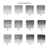 Boîte métal de 12 crayons graphite tendres Studio collection