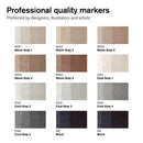 Marqueur Promarker Brush assortiment 12 tons gris